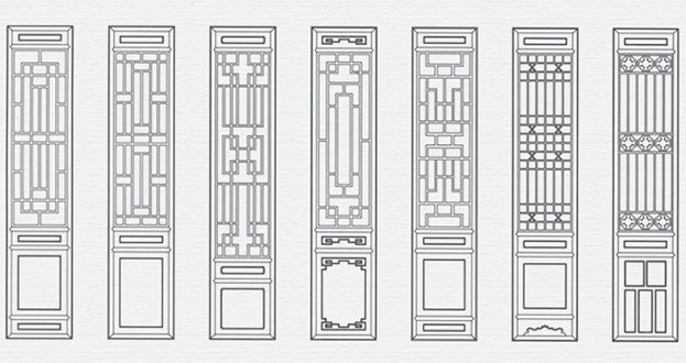 舒城常用中式仿古花窗图案隔断设计图